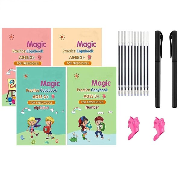 Sank Magic Practice Copybook, (4 BOOK + 10 REFILL+ 2 Pen +2 Grip) Number